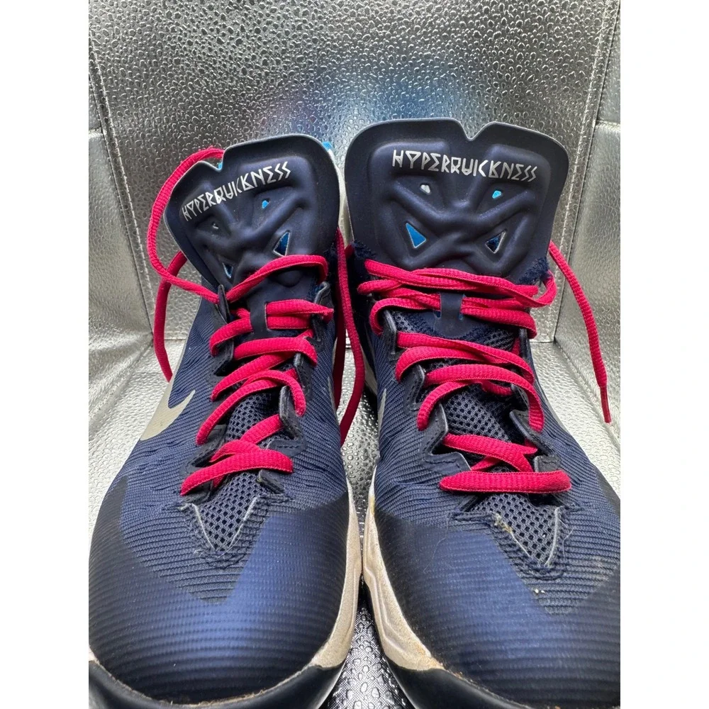 Nike Hyperquickness Navy Blue Pink Basketball Shoes 599515-401 Womens 9